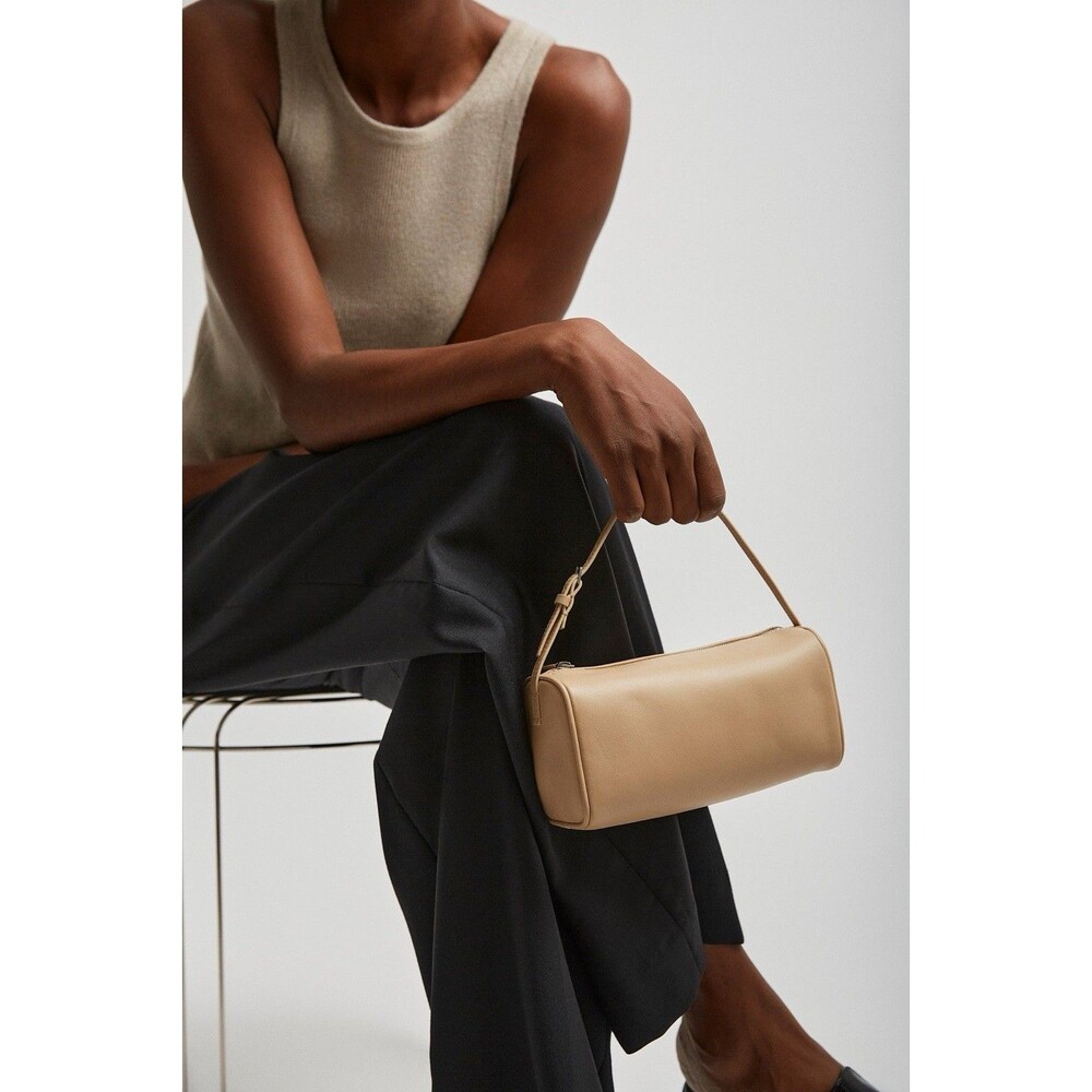 The Row Beige Leather Shoulder Bag